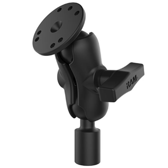 RAM® Short Double Ball Mount with Round Plate and 1/2" NPT Thread