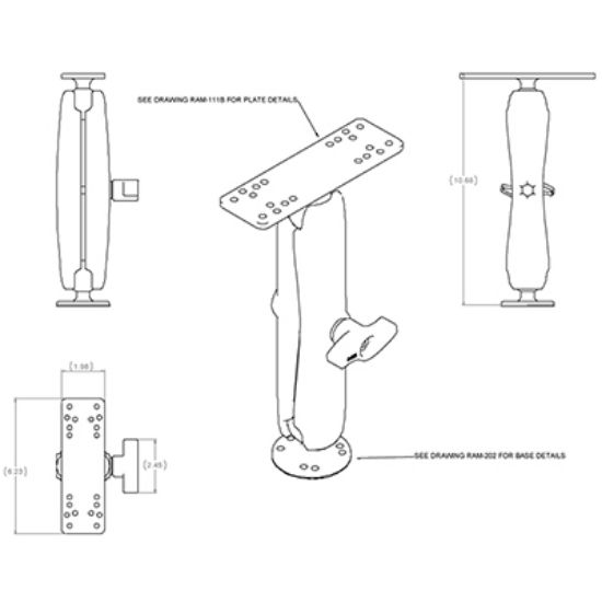 RAM® Universal Marine Electronic Mount