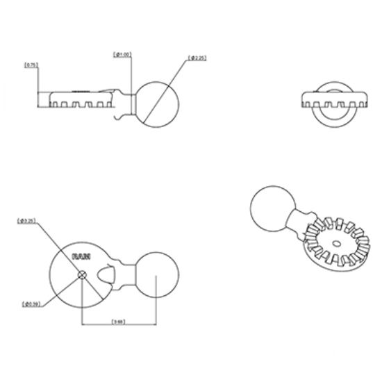 RAM® Ratchet Adapter with Ball