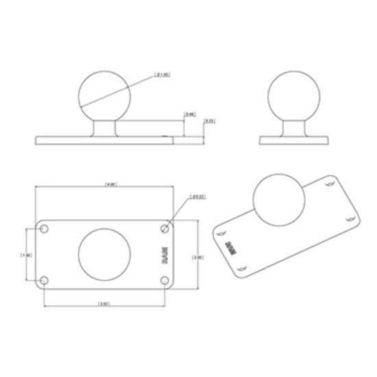 RAM® Ball Base with 1.5" x 3.5" 4-Hole Pattern