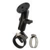 RAM® Double Ball Strap Hose Clamp Mount with Round Plate