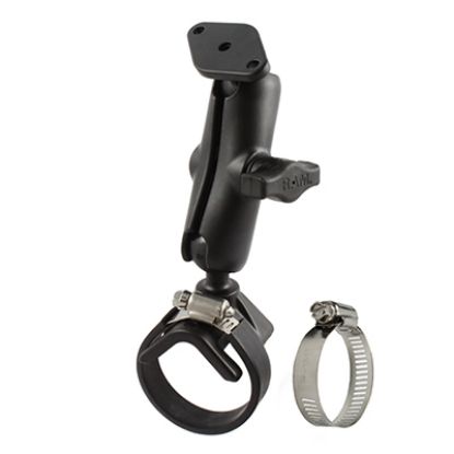 RAM® Double Ball Strap Hose Clamp Mount with Diamond Plate