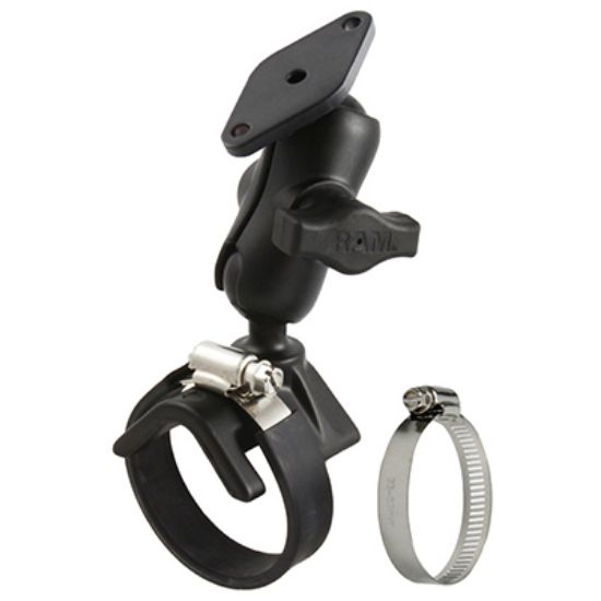 RAM® Double Ball Strap Hose Clamp Mount with Diamond Plate