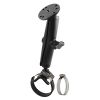 RAM® Double Ball Strap Hose Clamp Mount with Round Plate