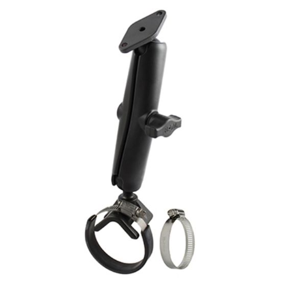 RAM® Double Ball Strap Hose Clamp Mount with Diamond Plate