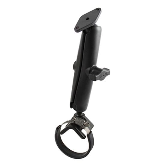 RAM® Double Ball Large Strap Hose Clamp Mount with Diamond Plate