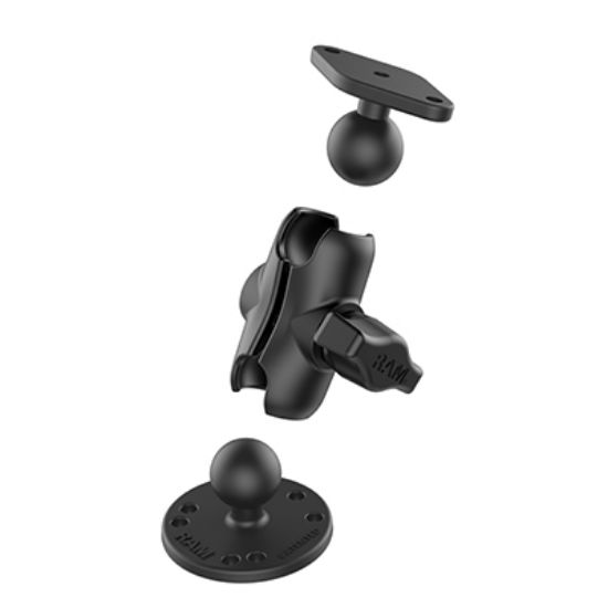RAM® Universal Drill-Down Double Ball Mount with Diamond 2-Hole Plate