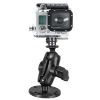 RAM® Drill-Down Double Ball Mount with Universal Action Camera Adapter