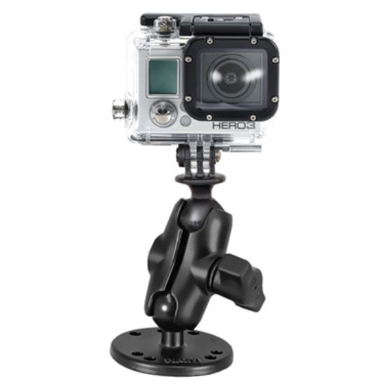 RAM® Drill-Down Double Ball Mount with Universal Action Camera Adapter