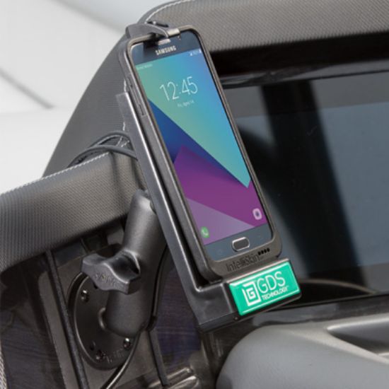 GDS® Powered Phone Dock with Drill-Down Double Ball Mount