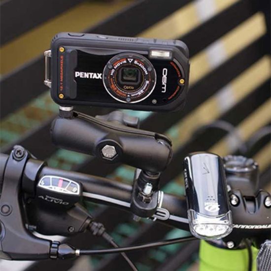 RAM® Handlebar U-Bolt Double Ball Mount with 1/4"-20 Threaded Stud