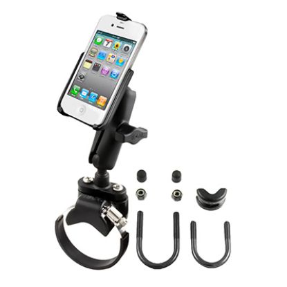 RAM® ATV/UTV Double Ball Rail Mount for Apple iPhone 4 & 4S