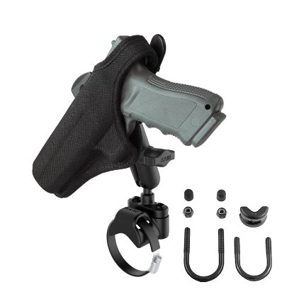 RAM® ATV/UTV Double Ball Rail Mount with Gun Holster Clip