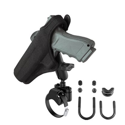 RAM® ATV/UTV Double Ball Rail Mount with Gun Holster Clip