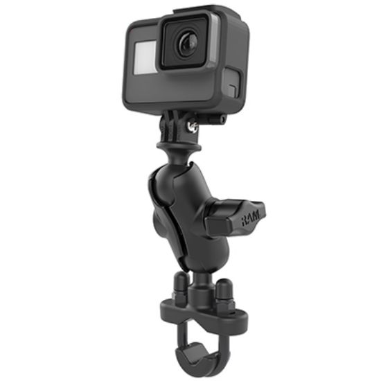 RAM® Handlebar U-Bolt Double Ball Mount with Action Camera Adapter