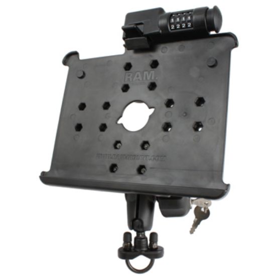 RAM® Latch-N-Lock™ for Apple iPad Gen 1-2 with Handlebar U-Bolt Base