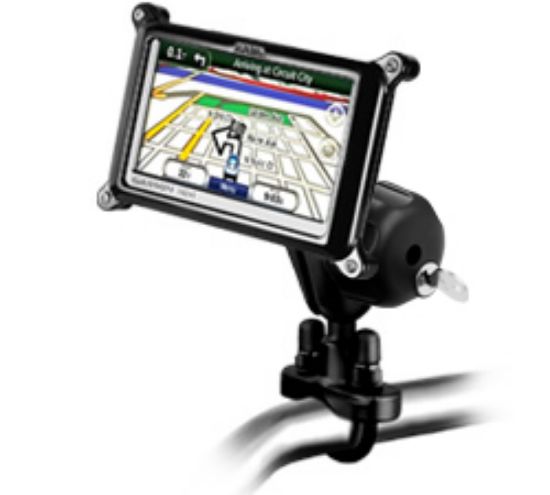 RAM® Handlebar U-Bolt Mount with Locking Case for Garmin nuvi + More