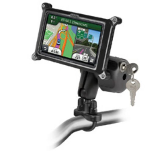 RAM® Handlebar U-Bolt Mount with Locking Case for Garmin nuvi + More