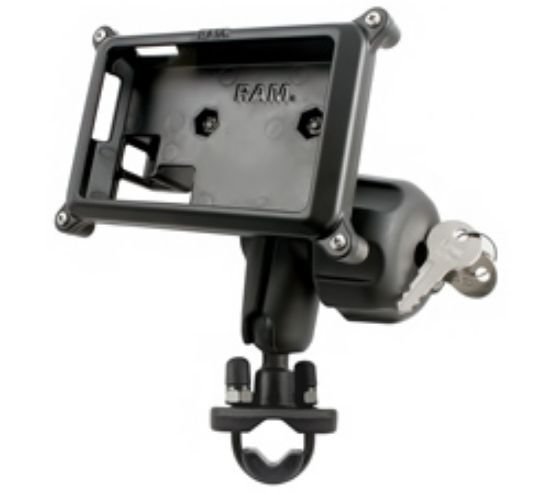 RAM® Handlebar U-Bolt Mount with Locking Case for Garmin nuvi + More