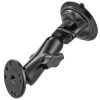 RAM® Twist-Lock™ Suction Cup Double Ball Mount with Round Plate