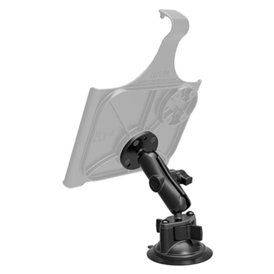 RAM® Twist-Lock™ Suction Cup Double Ball Mount with Round Plate