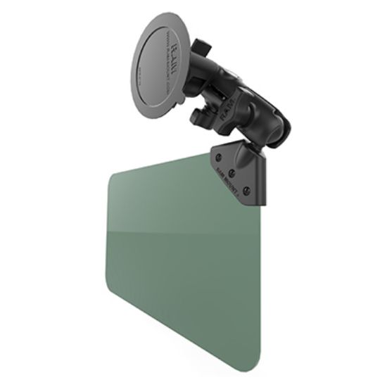 RAM® Twist-Lock™ Suction Cup Mount with Swivel Socket Arm & Sun Visor