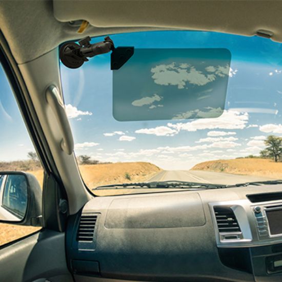 RAM® Twist-Lock™ Suction Cup Mount with Swivel Socket Arm & Sun Visor