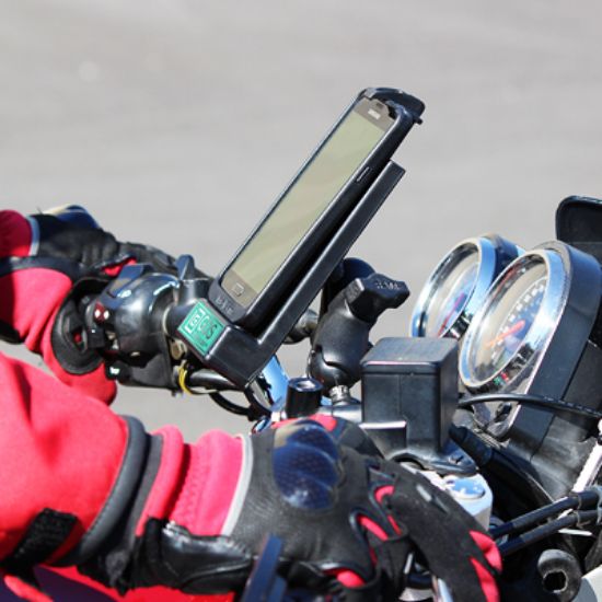 GDS® Universal Phone Dock with Motorcyle Brake/Clutch Reservoir Base