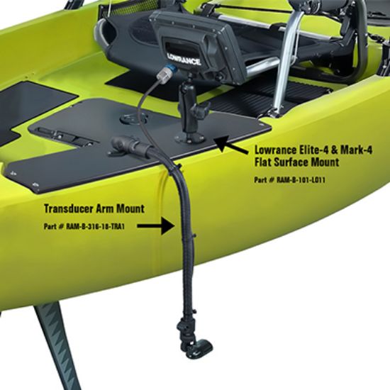 RAM® Transducer Mount with 18" Aluminum Rod and Diamond Base