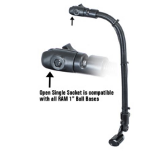 RAM® Transducer Mount with 18" Aluminum Rod and Socket Arm