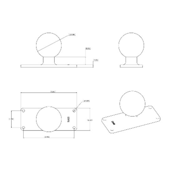 RAM® Ball Base with 1.5" x 4.5" 4-Hole Pattern