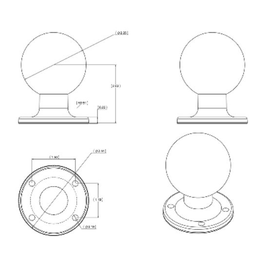 RAM® Round AMPS Plate with Ball