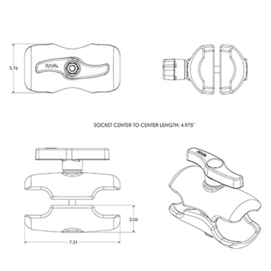 RAM® Double Socket Arm