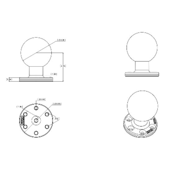 RAM® Large Round Plate with 6-Hole Pattern and Ball