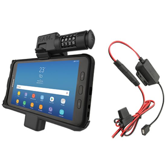 RAM® Locking Powered Cradle for Samsung Galaxy Tab Active2 with Charger