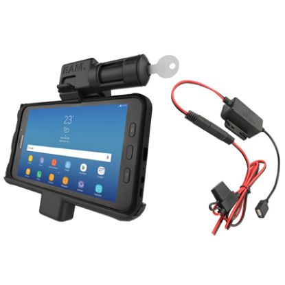RAM® Key-Locking Powered Cradle for Samsung Tab Active2 with Charger