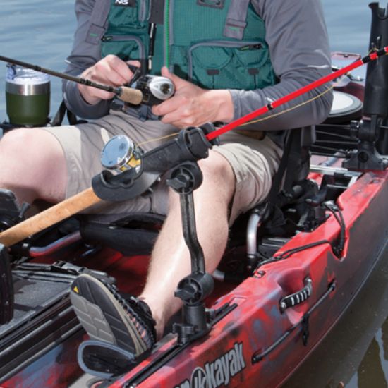 RAM ROD® Fishing Rod Holder with Extension Arm & Dual T-Bolt Track Base