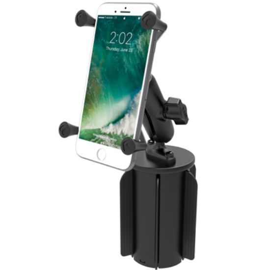 RAM® X-Grip® Large Phone Mount with RAM-A-CAN™ II Cup Holder Base