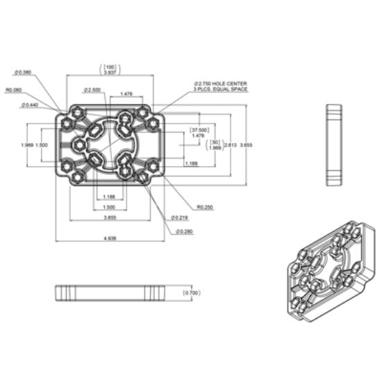 RAM® Adapt-To-RAM™ Hole Pattern Plate Adapter