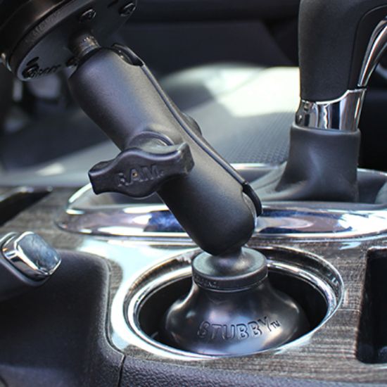 RAM® Stubby™ Cup Holder Mount with Double Socket Arm