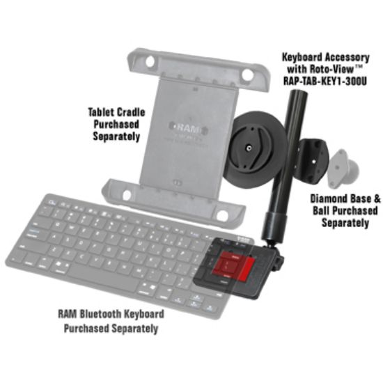 RAM® Keyboard Accessory for Tablets with RAM® Roto-View™